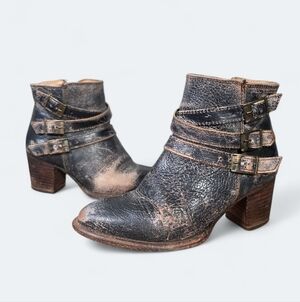 Bed Stu Cobbler Series Women's Ankle Boots Size 6.5 Distressed Leather Boho